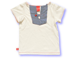 Knuffle Kid the Tiki Top - Cream with Blue Stripe