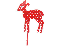 Metal Deer Hook Red and White Polkadots