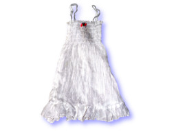 Venetia Elaine Cotton Rouche Dress White