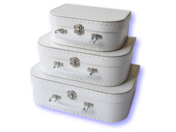 White Suitcase Set