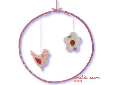 Alimrose flower and bird mobile