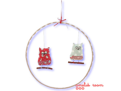 Alimrose sleep owl mobile blue & red
