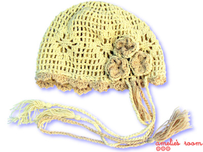 crocheted hat beige