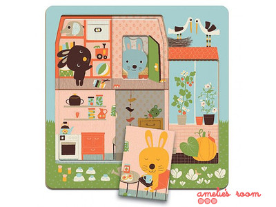 Djeco Rabbit Cottage 3 Layer Puzzle