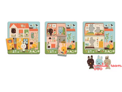 Djeco Rabbit Cottage 3 Layer Puzzle
