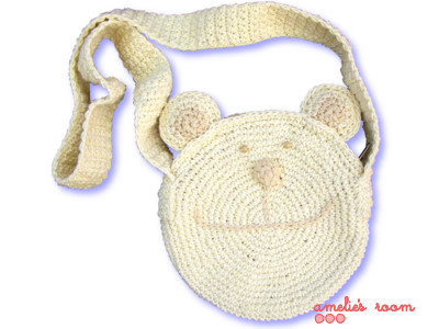 knitted bear bag