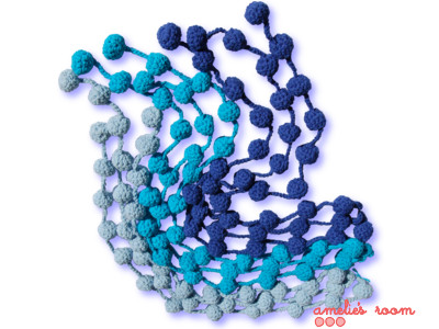 knitted wall hanging blue