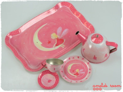 Pink Tin Tea Set - Pink Moon