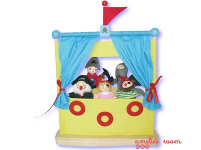 pirate finger puppet theatre set