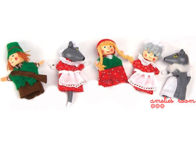 red riding hood finger puppet set
