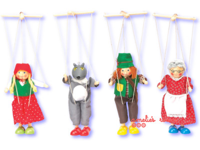 red riding hood marionette set