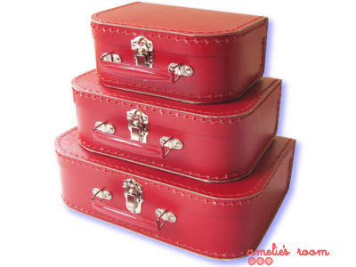 red suitcase set