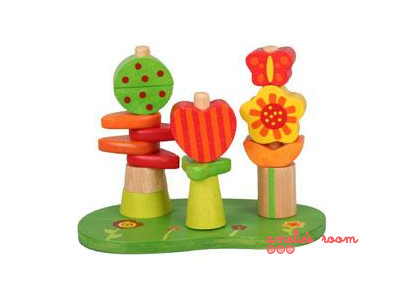 stacked block set - flower garden