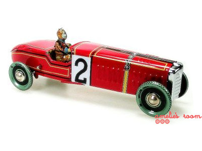 tin red racing car red