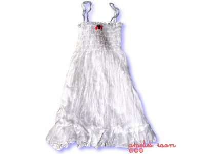 Venetia Elaine cotton rouche dress white
