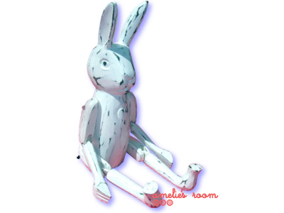 white wooden rabbit