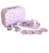 Pink Floral Tin Tea Set
