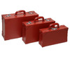 Red Vinyl Suitcase Set